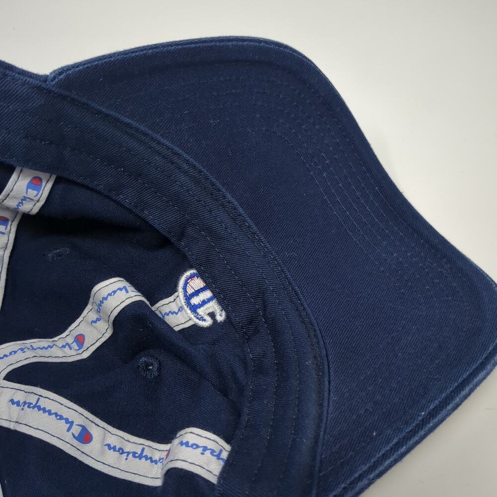 Champion C Logo Slideback Hat Blue One Size Embroidered Vent Holes - Picture 8 of 9